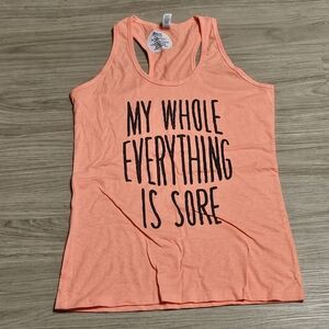 Women’s Everything Is Sore Orange Tank Top - Sz XL